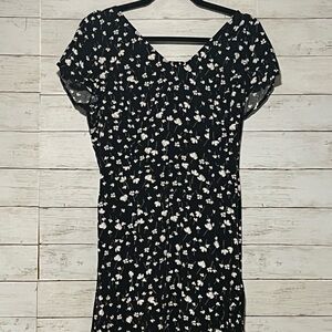 Old Navy Black and White Floral Midi Dress
